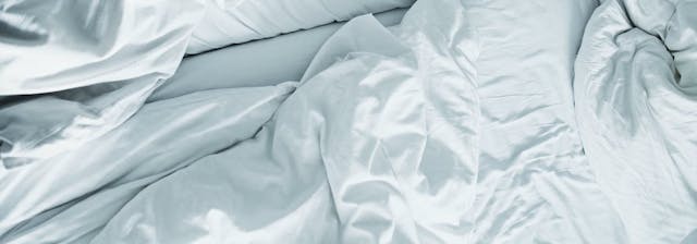 Scattered bed sheets